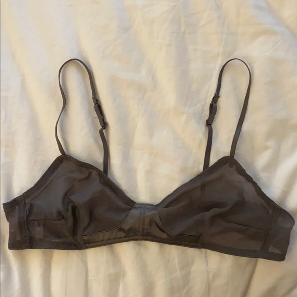 Satin and sheer bralette by silence + noise